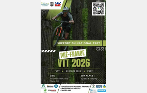 29 MARS EPREUVE SUPPORT DU NATIONAL VTT 2026 à MOURMELON LE GRAND (51)