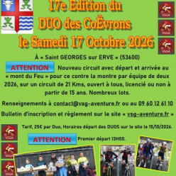 Samedi 17 octobre 17e Edition du DUO des Coëvrons